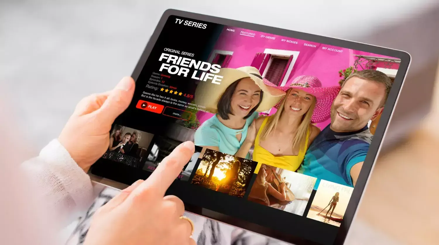 Live streaming TV app user interface by Metizsoft