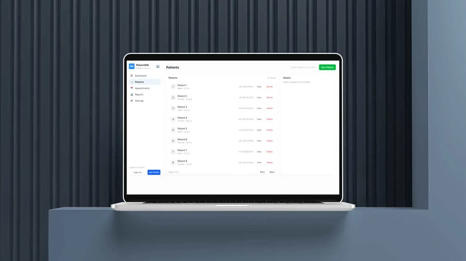 Scalable AI patient management system billing panel by Metizsoft