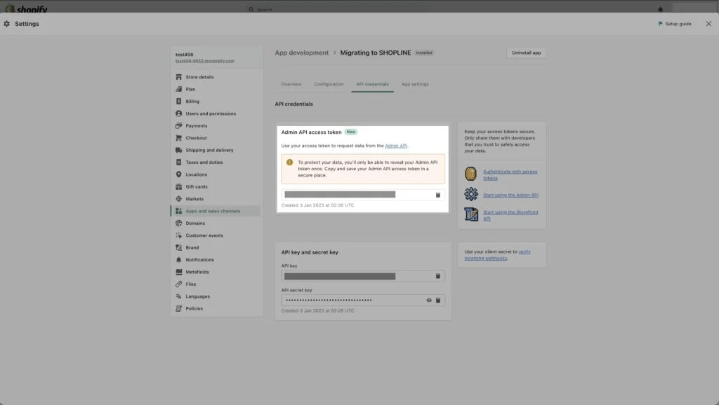 admin api token