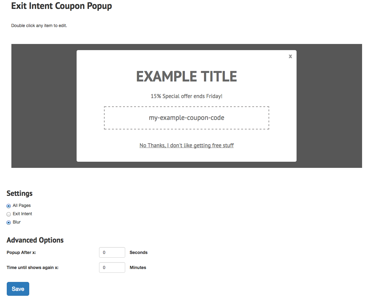 Coupon Popup