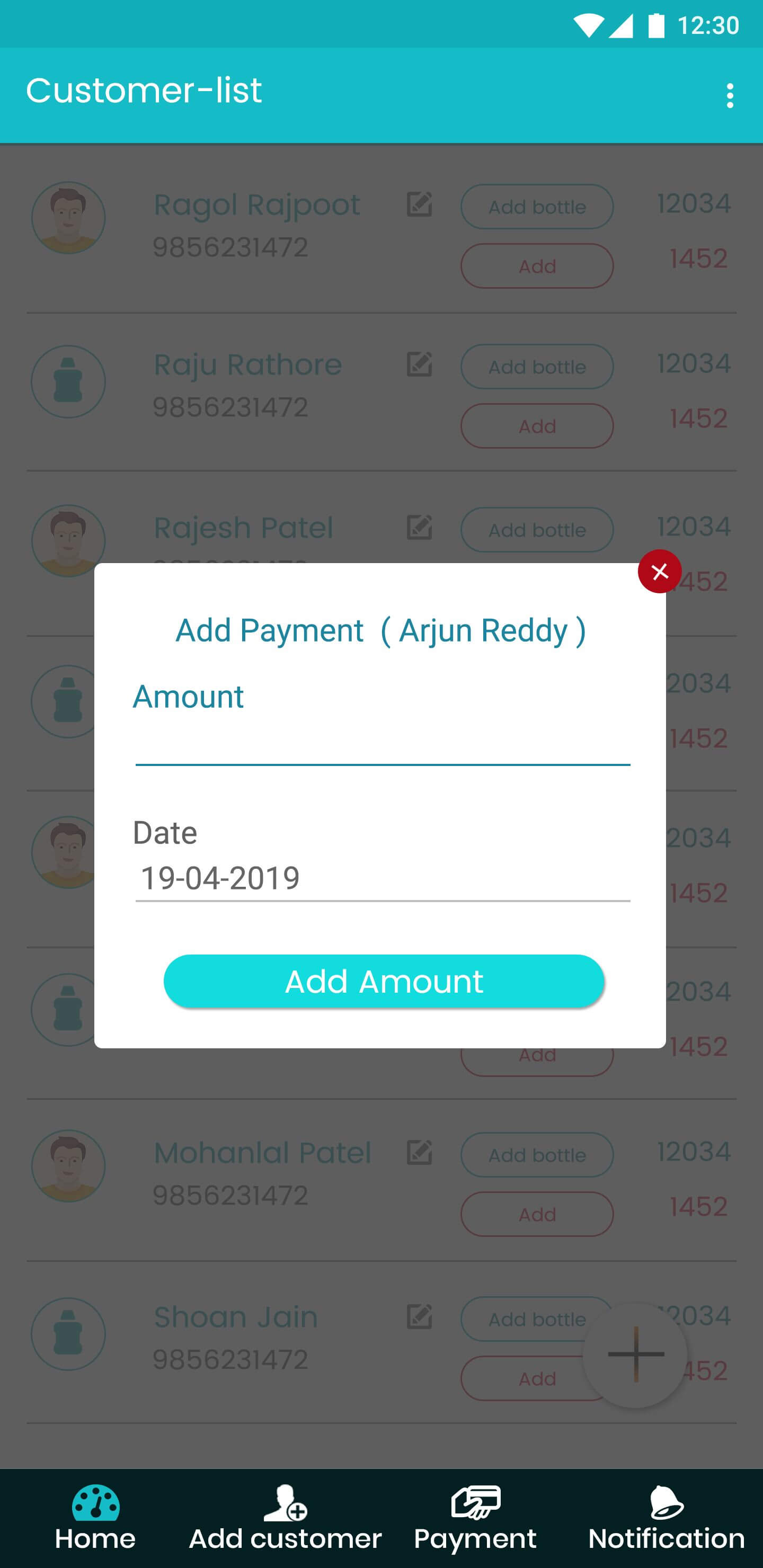 customer can add Payment