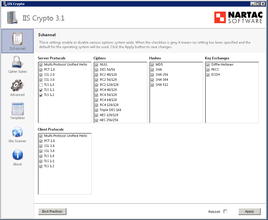 disable insecure protocols