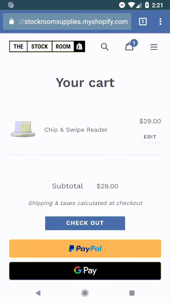 checkout process on shopify