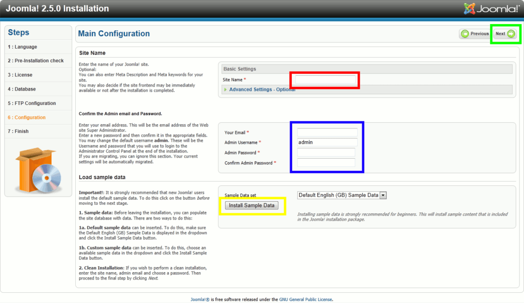 installing joomla 2.5.0