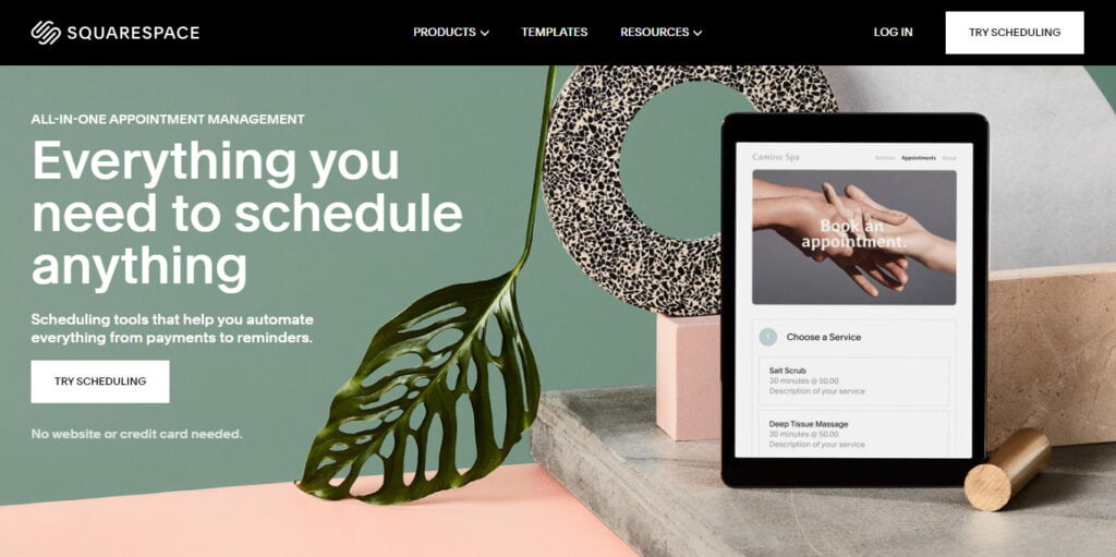 squarespace appointment scheduling app