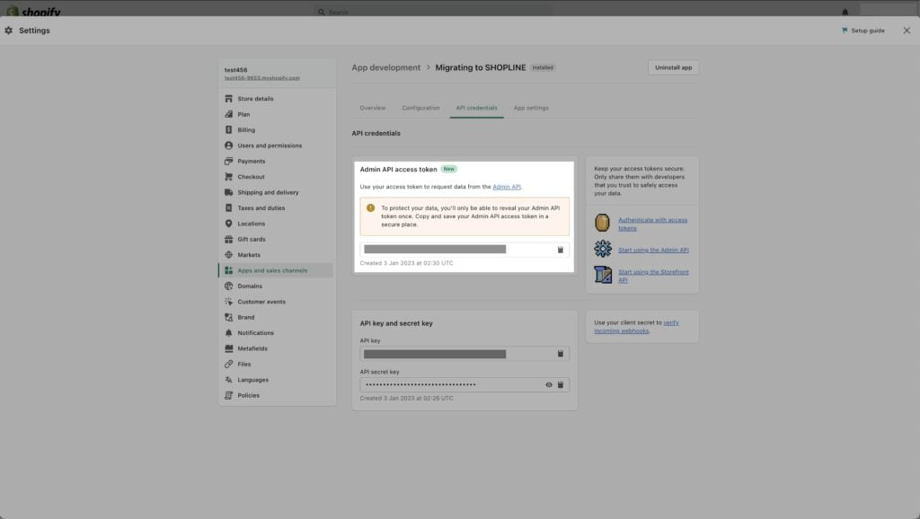 admin api token