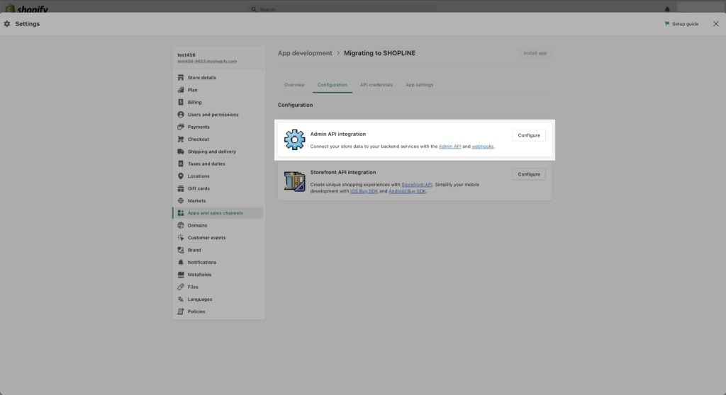 configure admin API