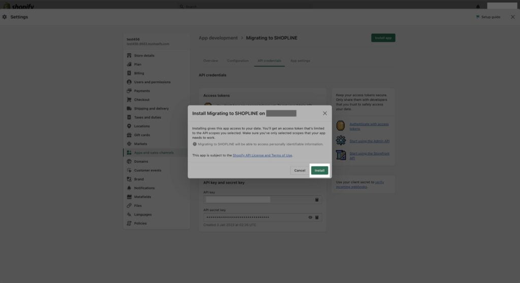 install on shopline