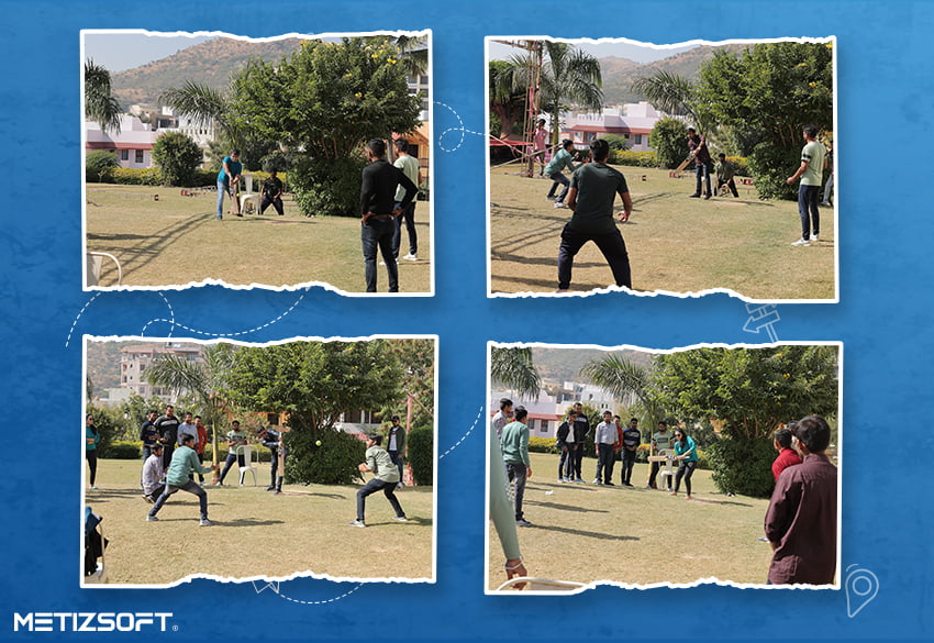 playing cricket